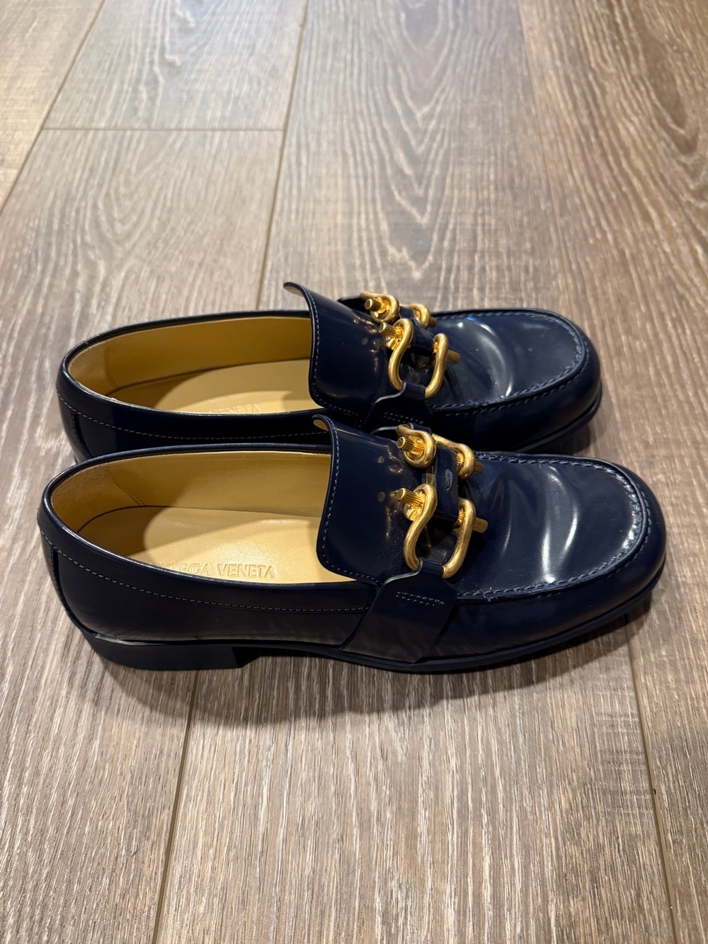 Authentic Bottega Veneta Monsieur Chunky Loafer Size 37.5 Navy